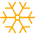 A drawing of a snowflake on a white background.