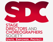 Red SDC logo; the Stage Directors and Choreographers Society. Text: Unite. Empower. Protect.