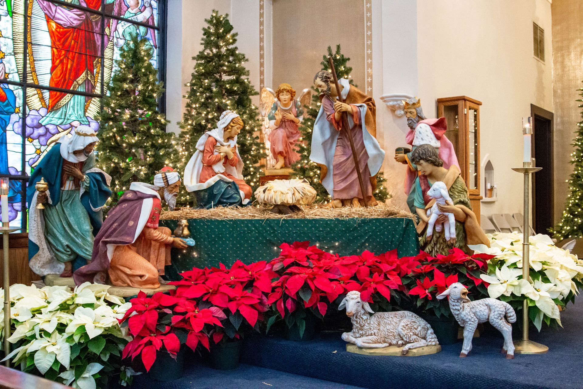 nativity scene inside st. luke