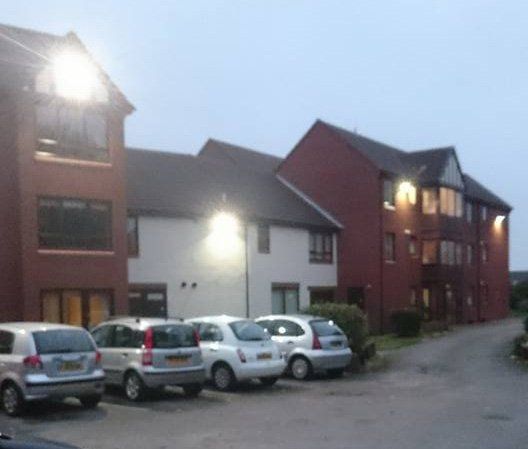 House with outdoor lighting