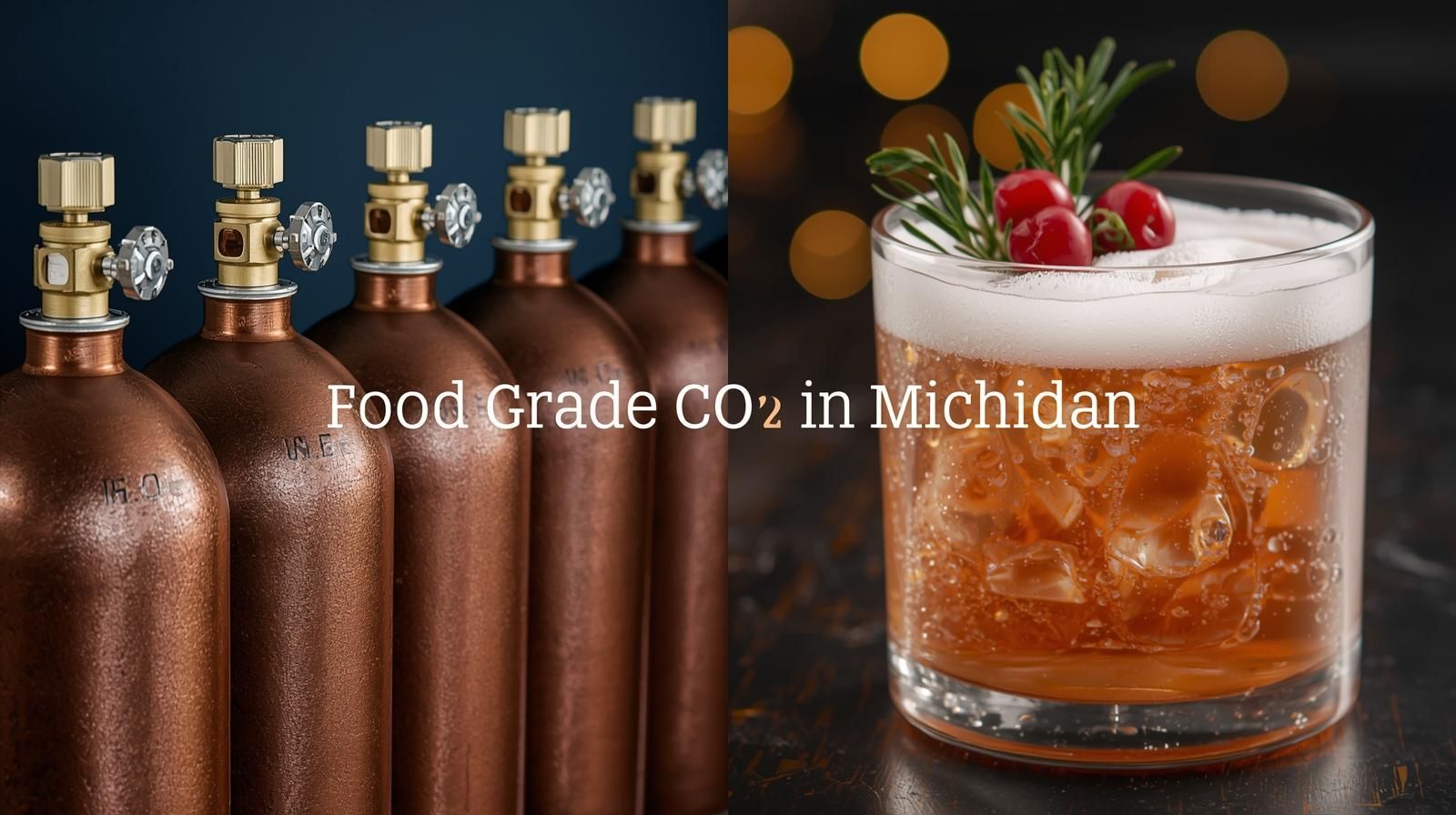 Thumbnail showing CO2 cylinders with festive holiday drinks.