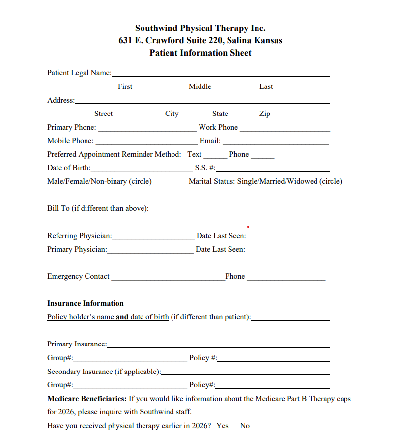 Patient Information Form
