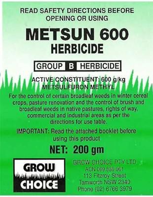 Metsun 600 Herbicide — Hazells Farm & Fertilizer Services in Taminda, NSW