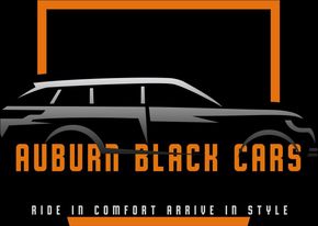 A black and orange logo for auburn black cars