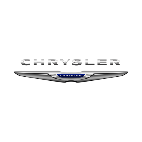 The chrysler logo is on a white background.