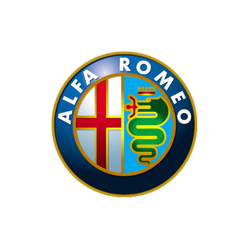 The alfa romeo logo has a cross and a snake on it