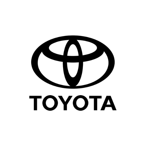 A black and white toyota logo on a white background.