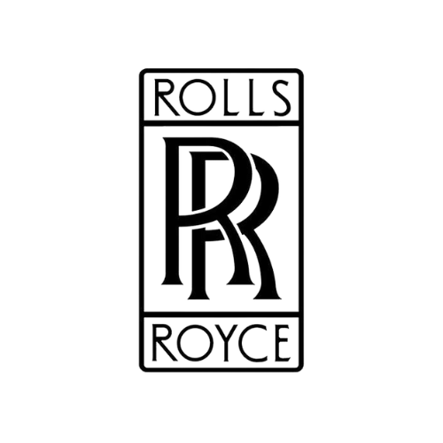 The rolls royce logo is a black and white logo on a white background.