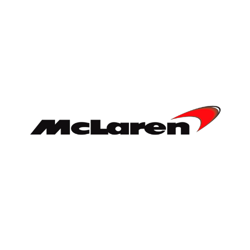 The mclaren logo is on a white background.