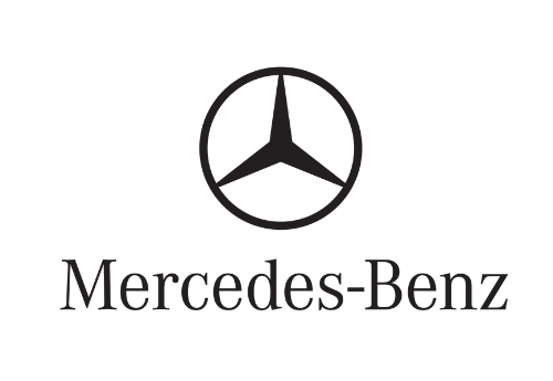 A black and white logo for mercedes benz on a white background.