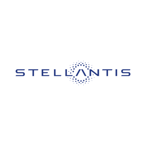 The stellantis logo is a blue logo on a white background.
