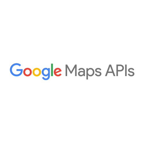 The google maps api logo is on a white background.