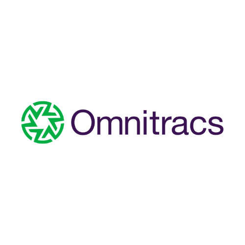 The omnitracs logo has a green star in the middle of it.