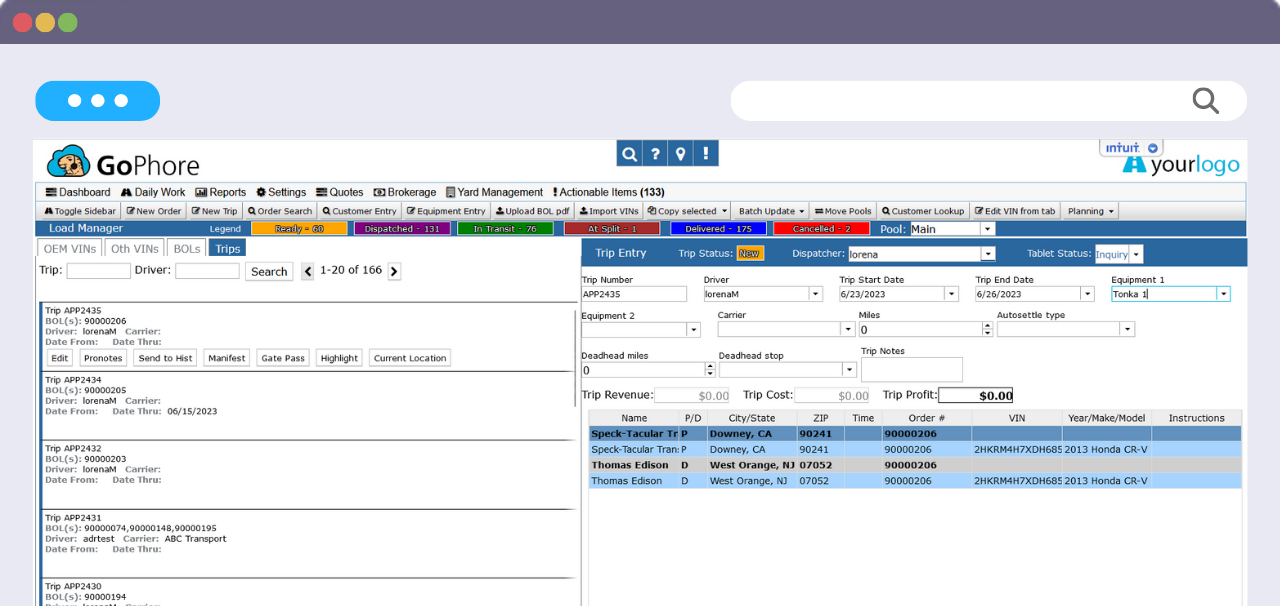 Gophore Auto Carrier Software