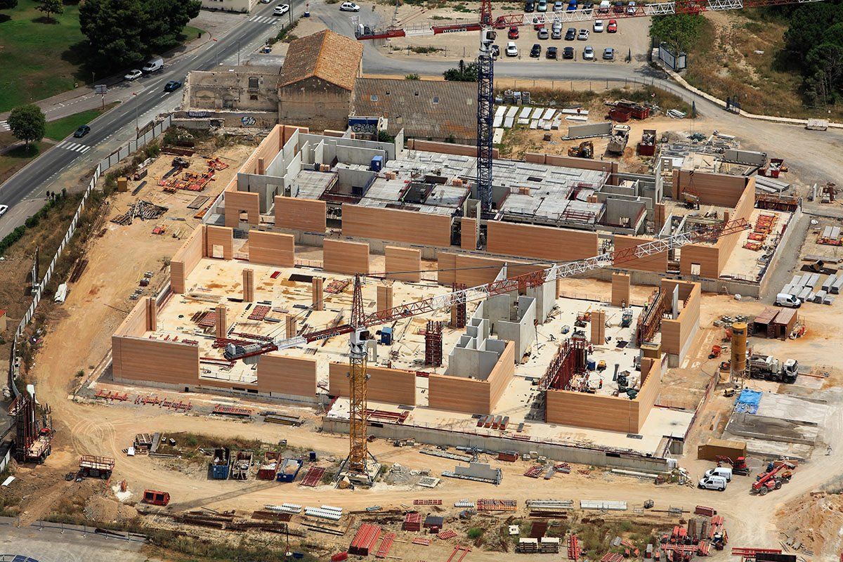 Areal view of Narbo Via History Museum under construction