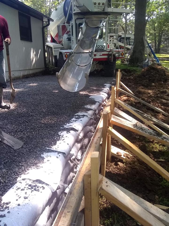 backyard concrete patio prep and form