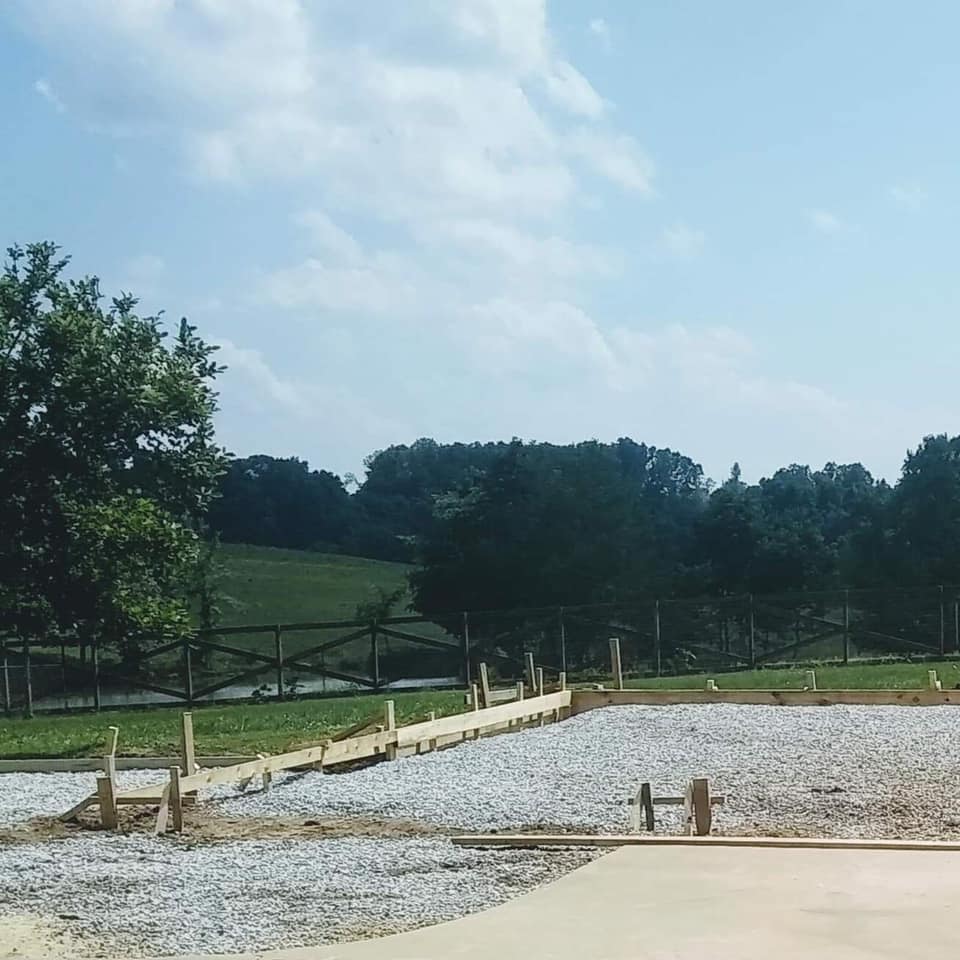 large concrete pad prep and form