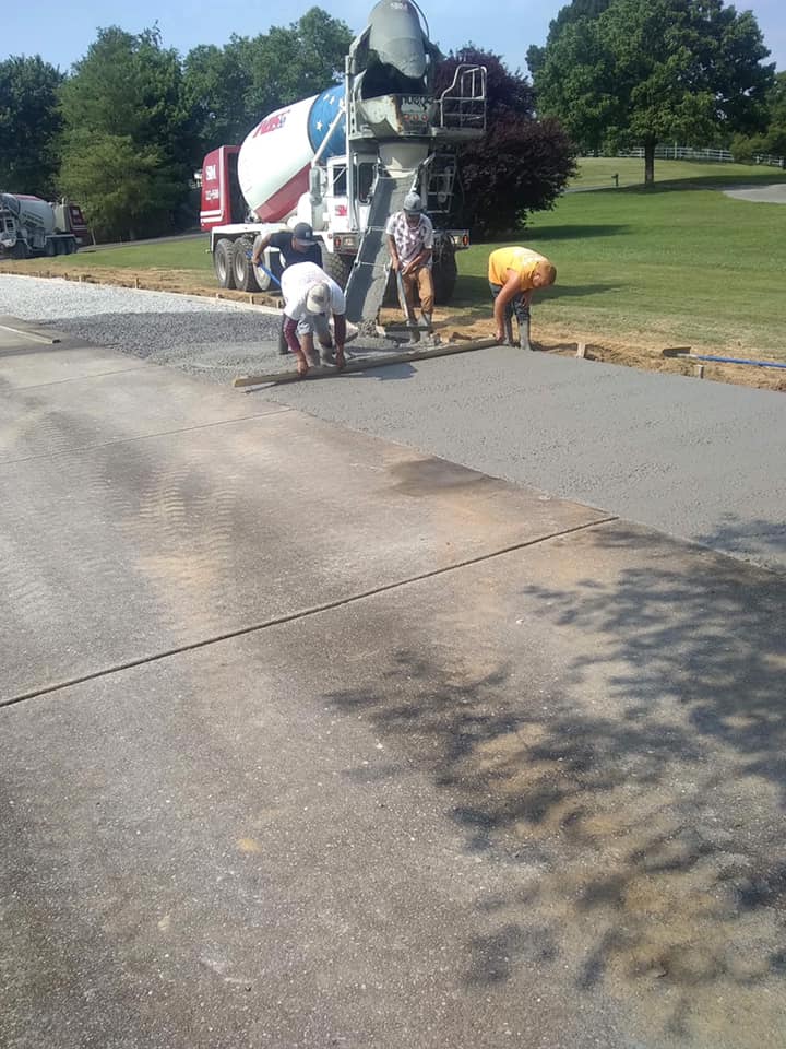 concrete driveway install