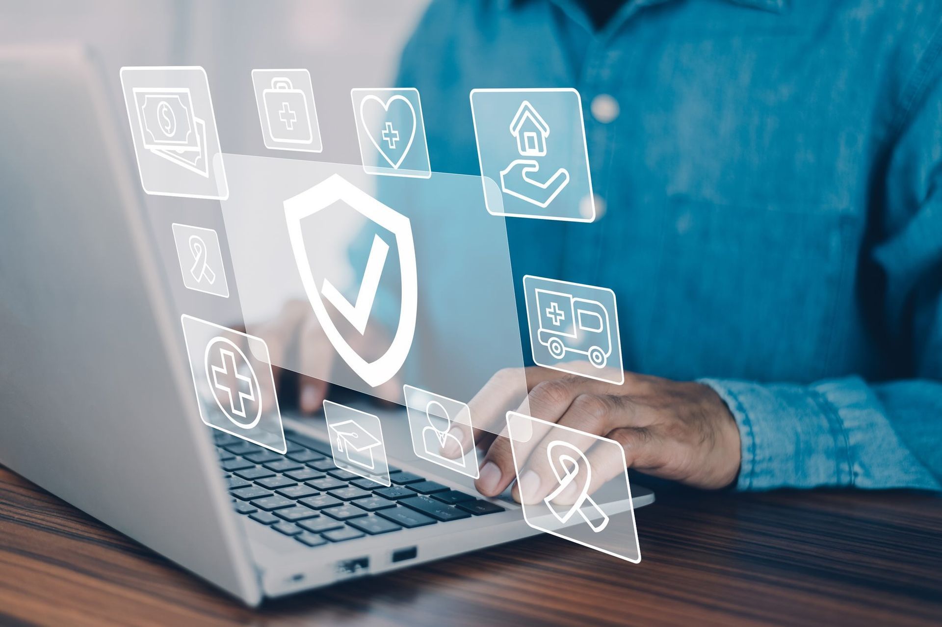 Insurance online application concept, easy insurance for every aspect of your life 