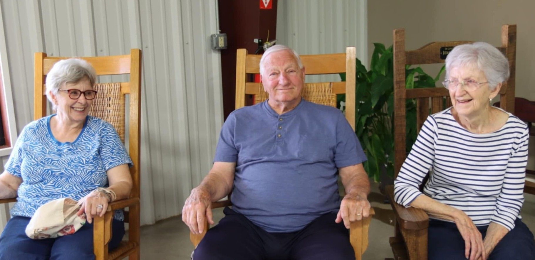Senior adults in rocking chairs