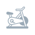 an icon of an exercise bike on a white background .