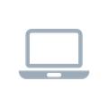 an icon of a laptop computer on a white background .