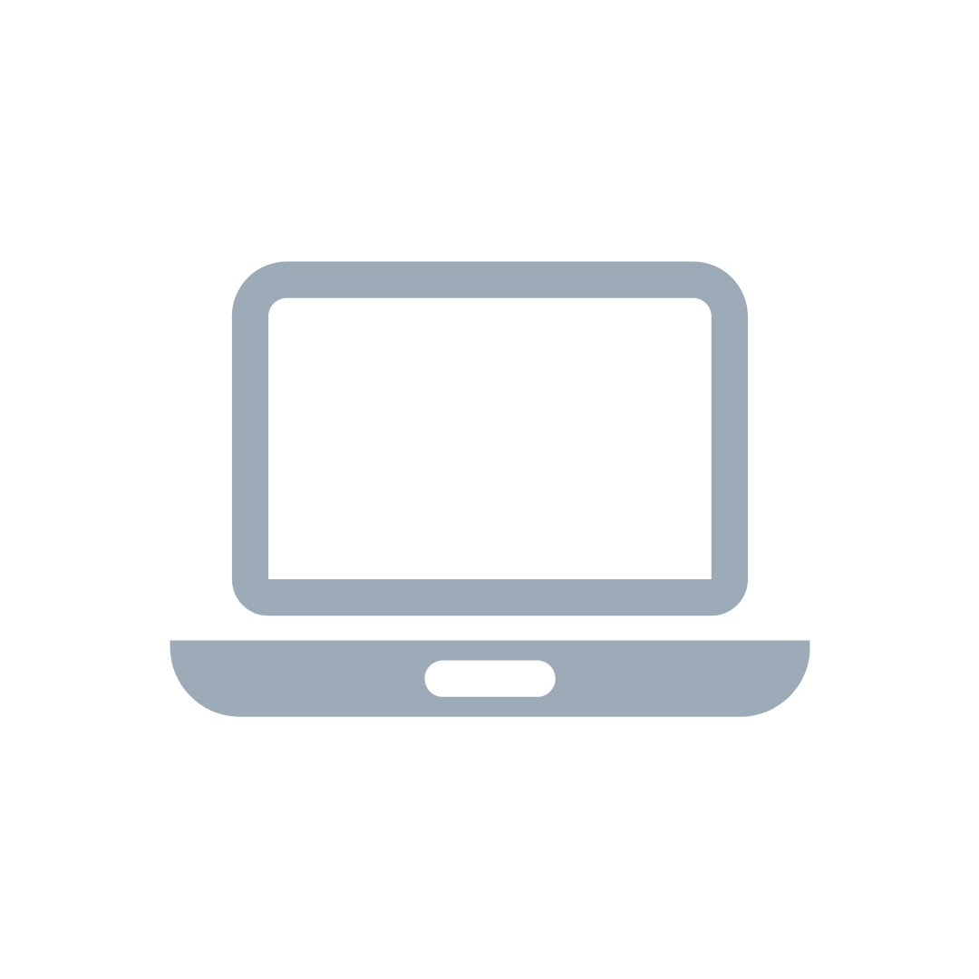 a laptop computer icon with a white screen on a white background .
