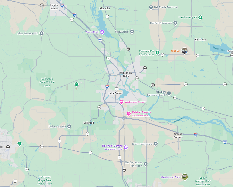 Digital map of the St. Cloud, Minnesota, area showing major highways, local roads, and the Mississippi River.