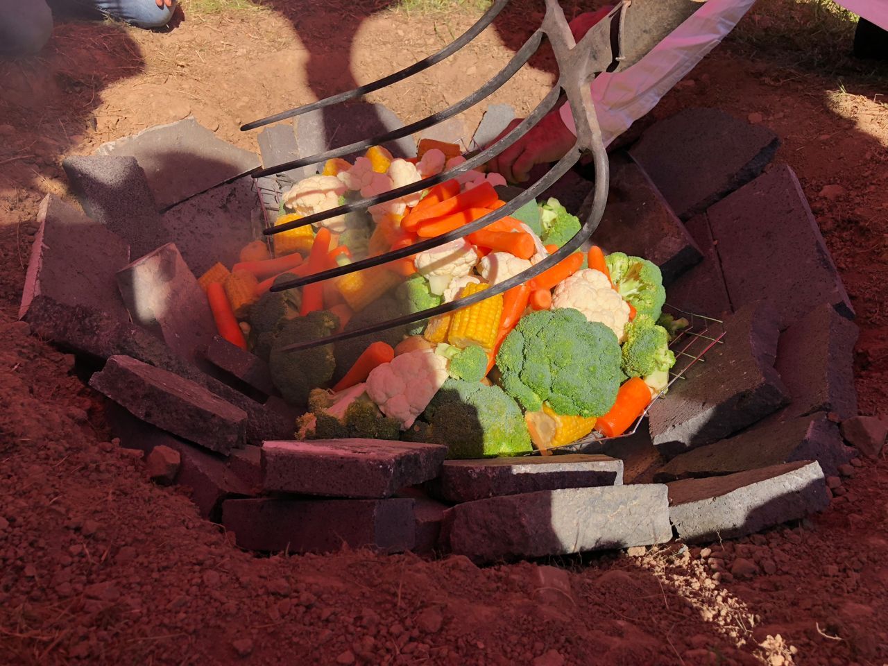 Gemüse angerichtet für eine Zeremonie.