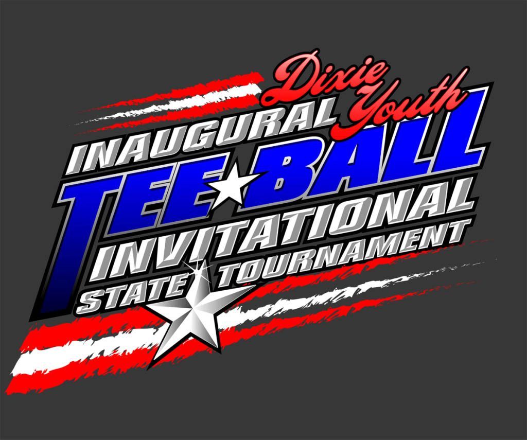 A logo for the inaugural dixie youth tee ball invitational state tournament