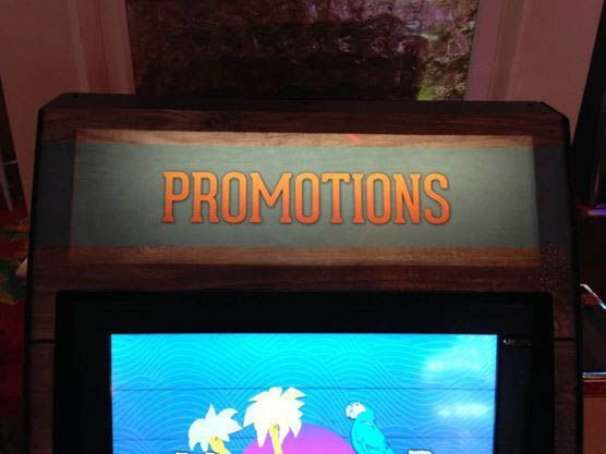 A video game with the word promotions on it