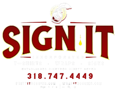 A red sign that says sign it on it