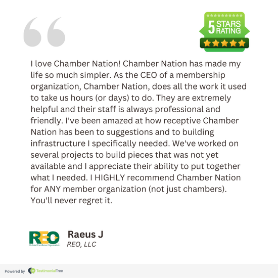 I love chamber nation chamber nation has made my life so much simpler.