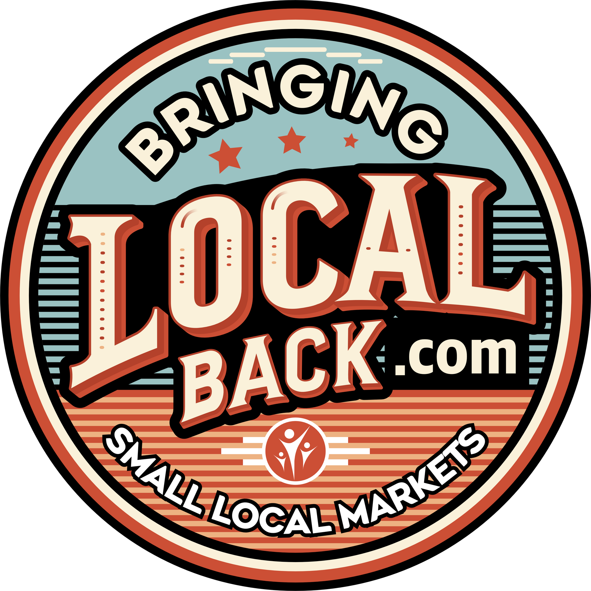 A logo for bringing local back.com small local markets