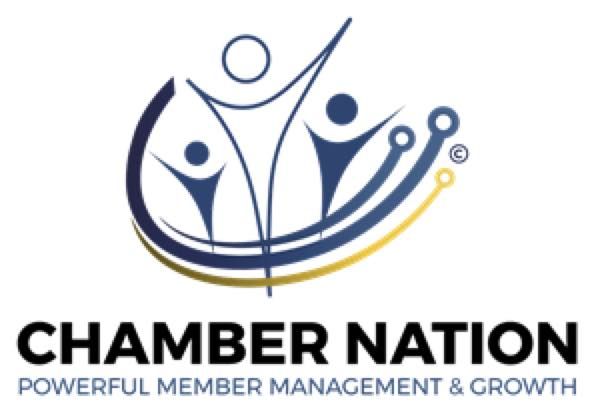 A logo for chamber nation powerful member management & growth