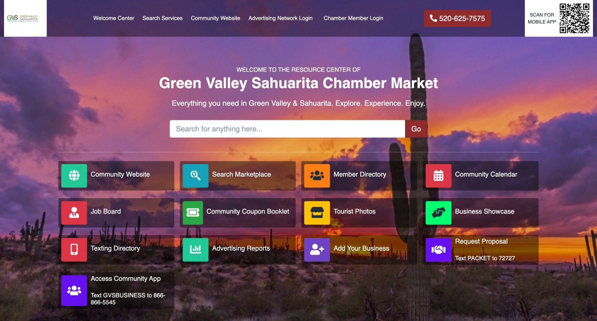 A screenshot of the green valley baharita chamber market website