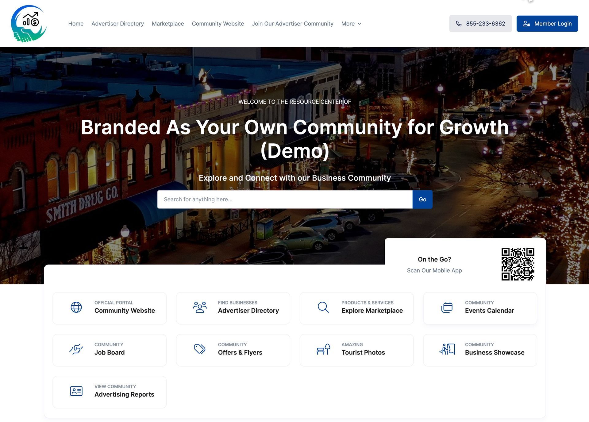 A screenshot of a website that says `` branded as your own community for growth ''.