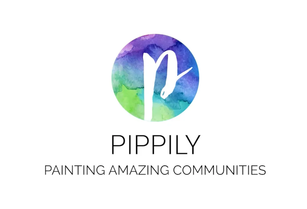 A logo for pippily painting amazing communities.