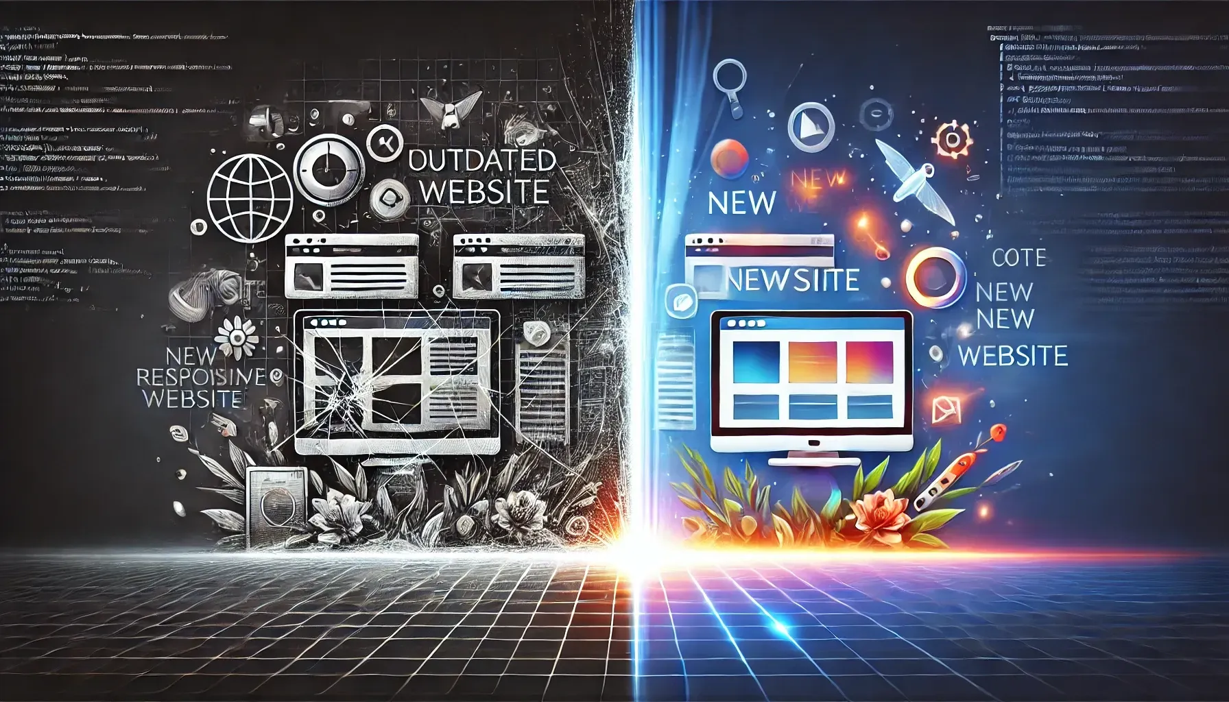 A woman is sitting in front of two computer monitors.