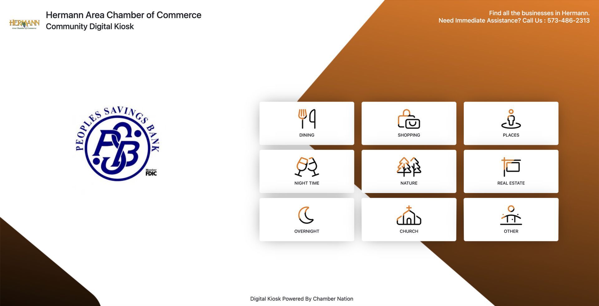 A logo for a company is on a brown and white background.