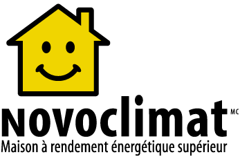 The novoclimat logo has a smiling house on it