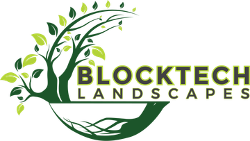 Logo for Blocktech Landscapes: green stylized tree with the company name on a white background.