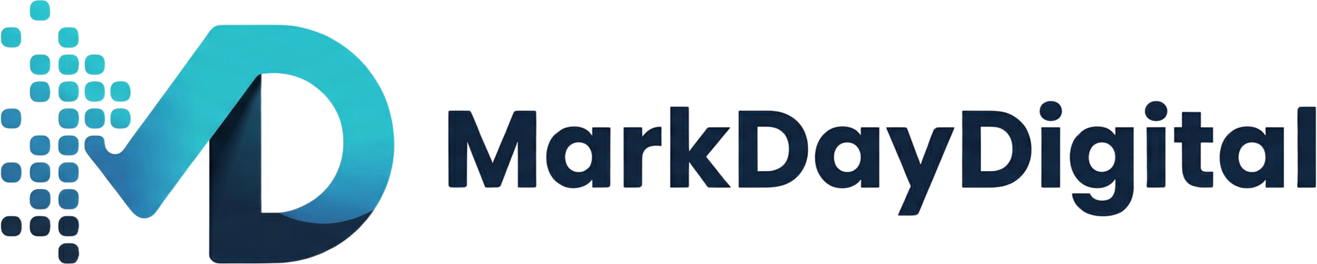 MarkDayDigital logo: Blue and teal stylized
