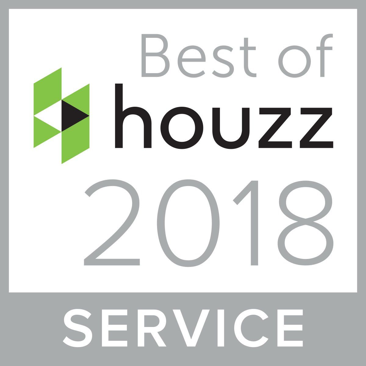 A logo for the best of houzz service in 2018.