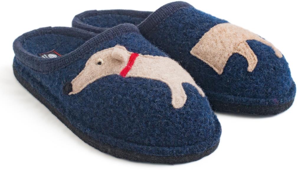 pantofole blu in lana