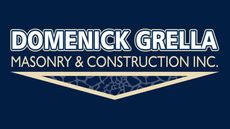 The logo for domenick grella masonry and construction inc.