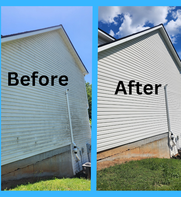 A before and after picture of a house