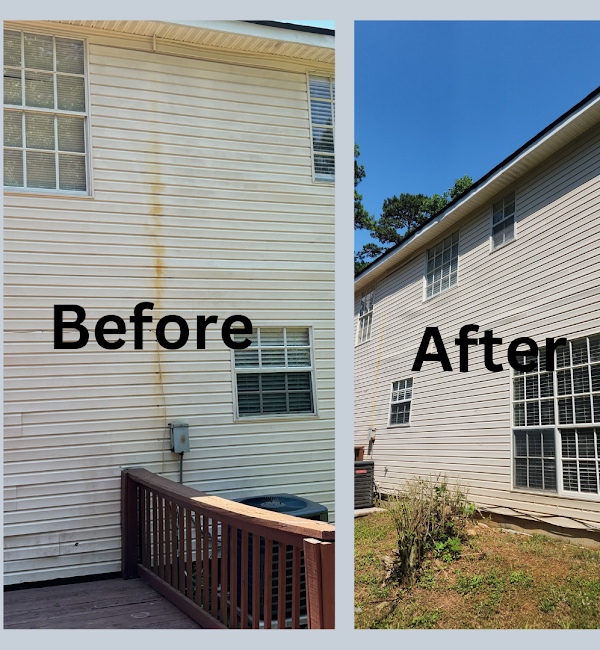 A before and after picture of a house