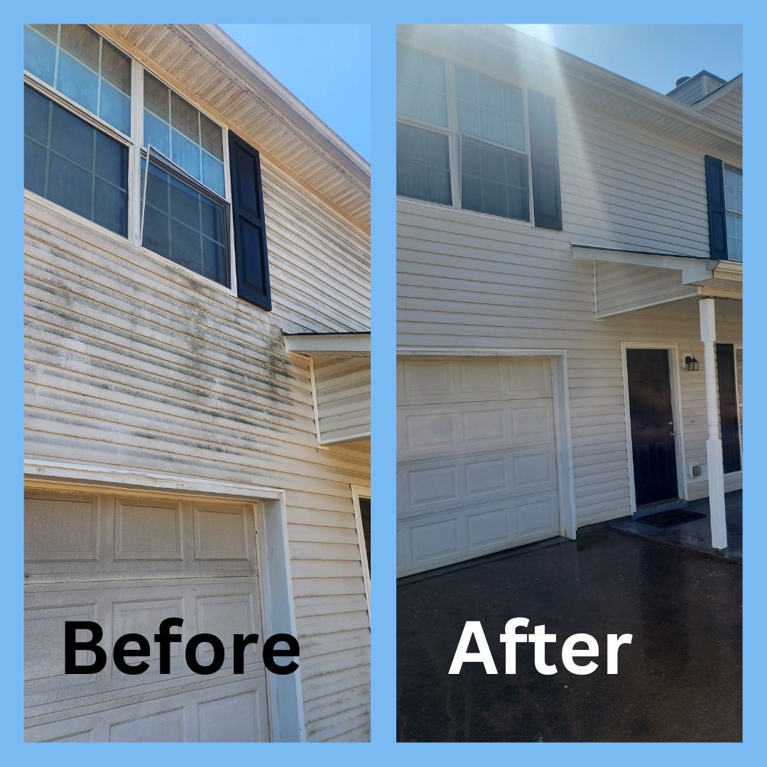 A before and after picture of a house