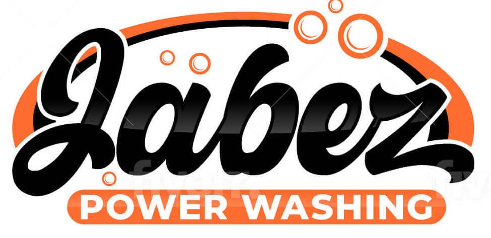 A black and orange logo for a power washing company.